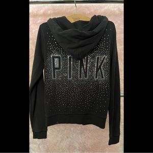 PINK Zip up Sequence Sweater